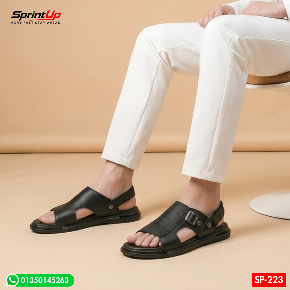 Super Soft 100% Oginal Leather Belt Sandal  for Men's SP-223